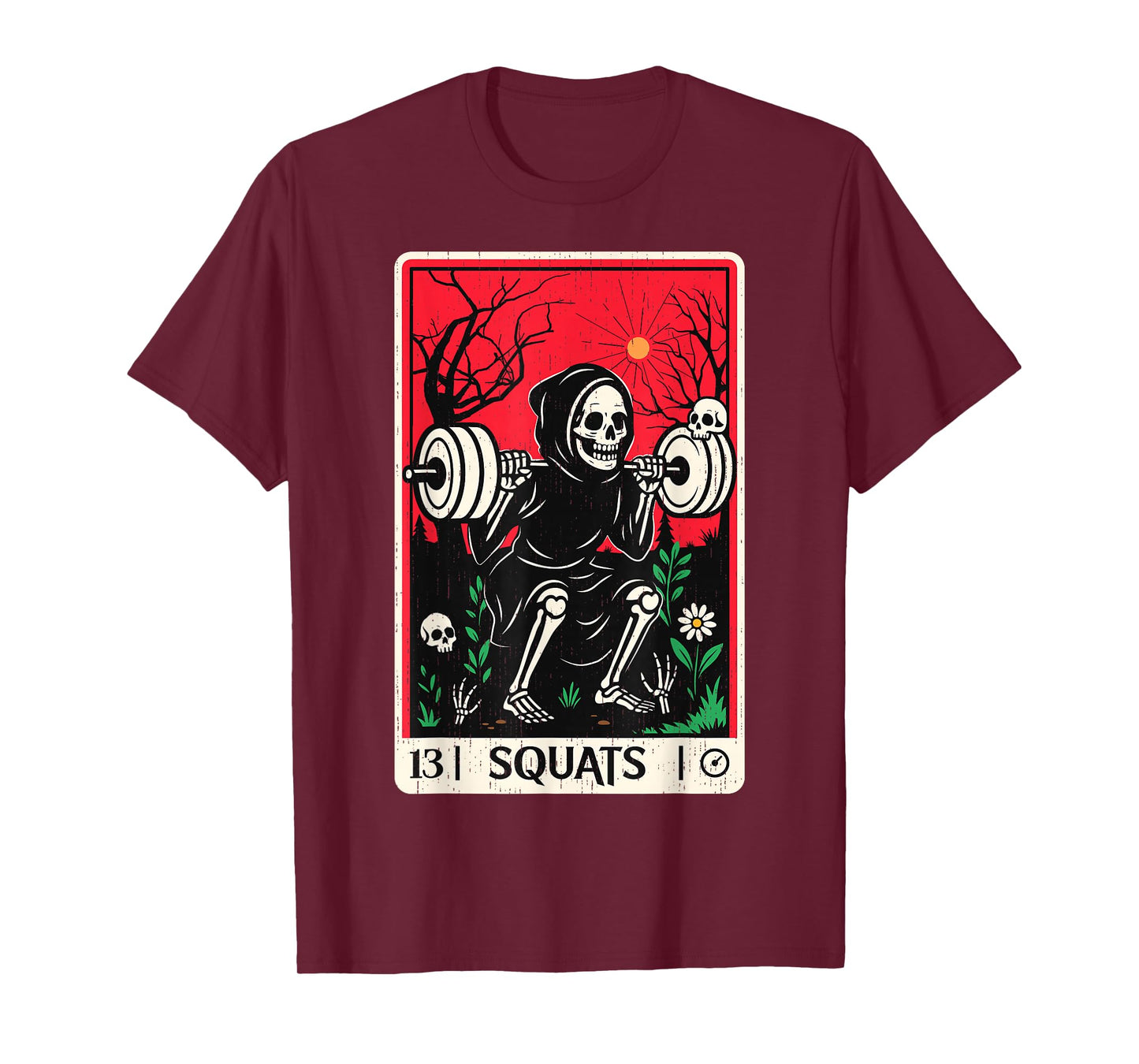 Funny Tarot Card Squats Workout Gym Fitness Bodybuilding T-Shirt