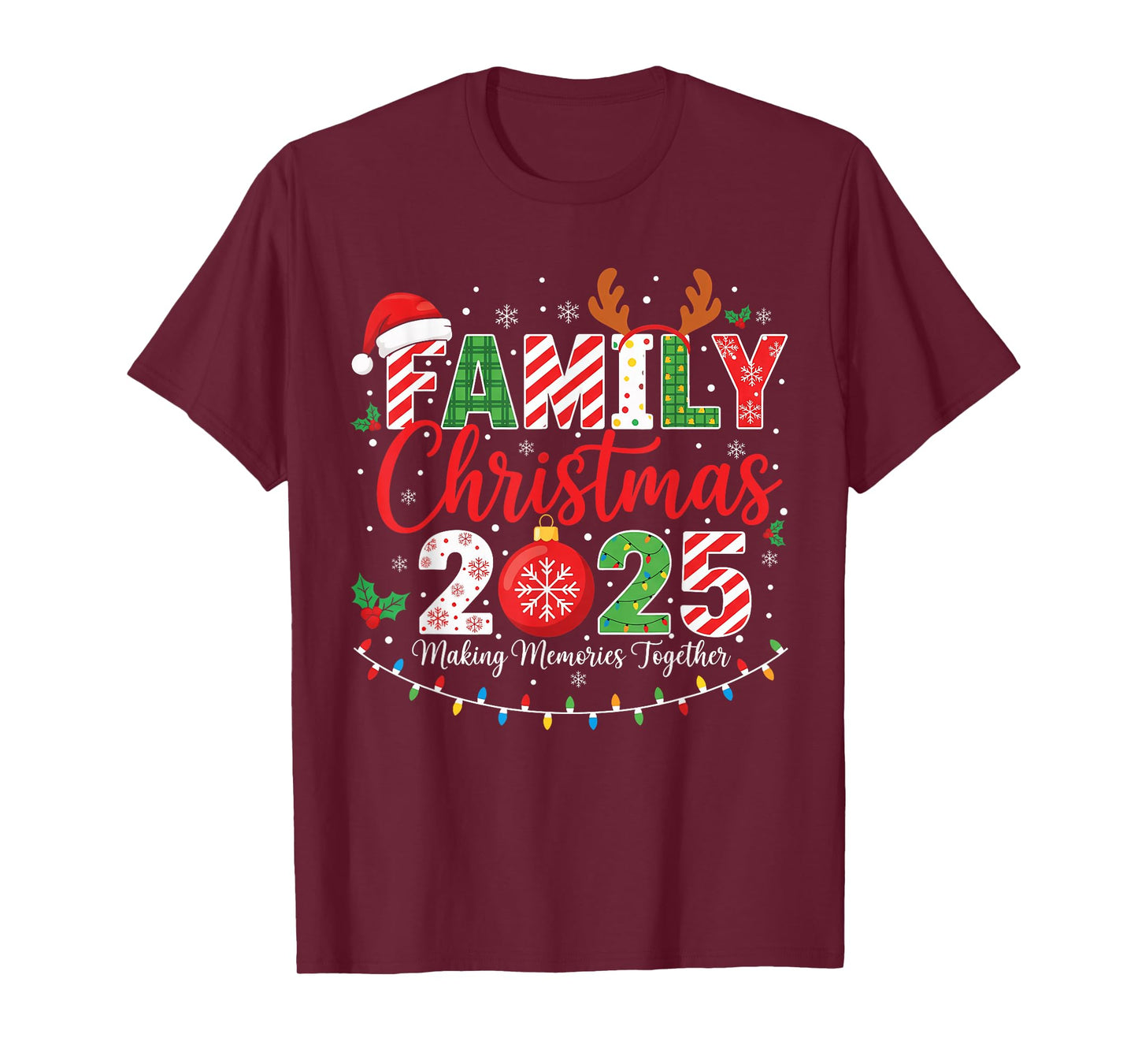 Family Christmas 2025 Pajamas Outfit Matching Xmas T-Shirt