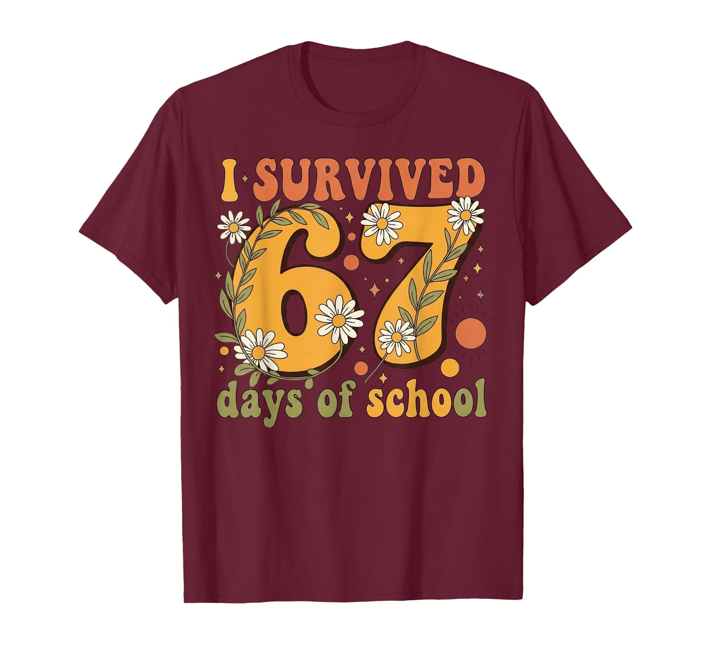 I Survived 67 Days of School Teachers Students Retro T-Shirt