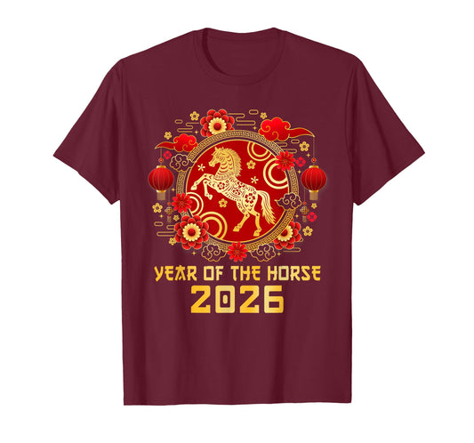 Chinese New Year 2026 Year of The Horse Happy New Year T-Shirt