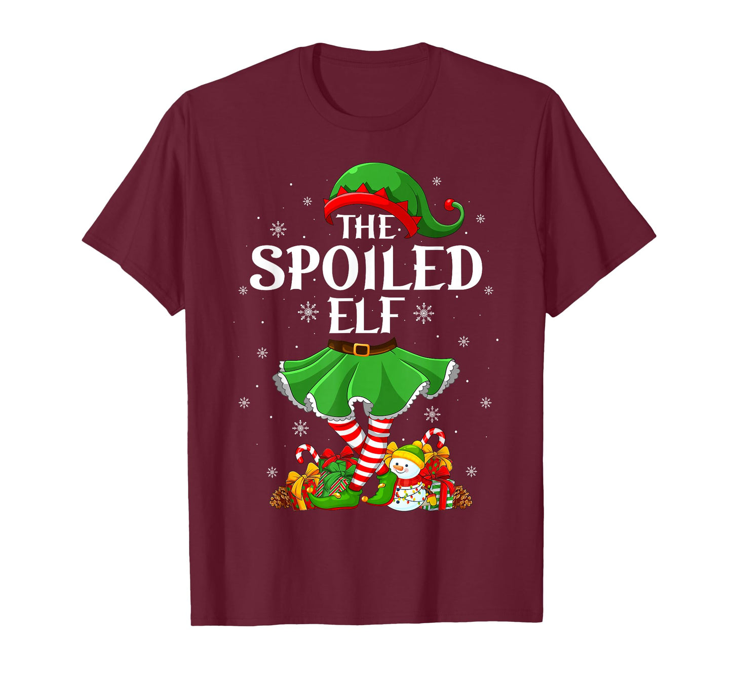 Spoiled Elf Christmas Family Women Girls Elf Squad Xmas T-Shirt