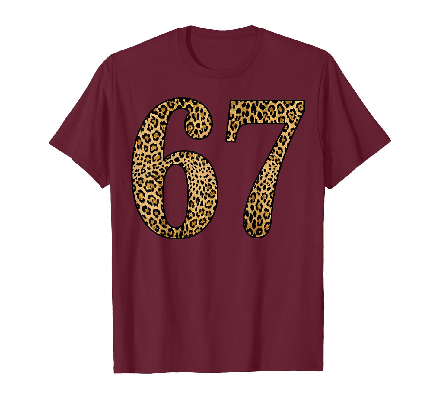 6-7 Meme Leopard Cheetah Six-Seven Funny 67 T-Shirt