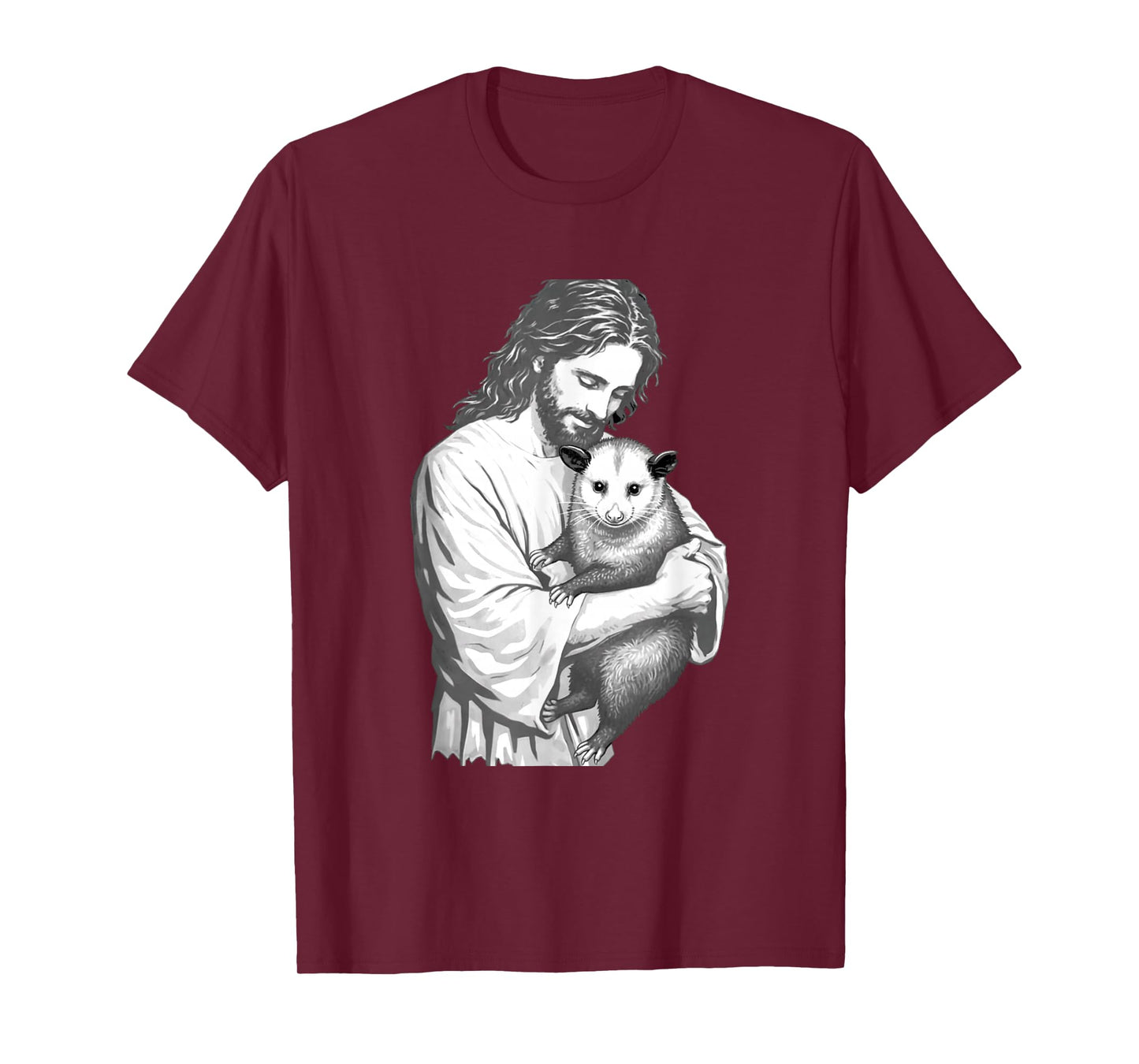 Funny Jesus Opossum Christian Faith Animal Art Graphic T-Shirt