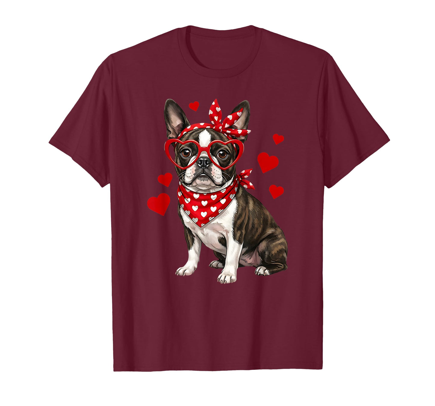 Boston Terrier Valentines Day Bostie Lover Dog Heart T-Shirt