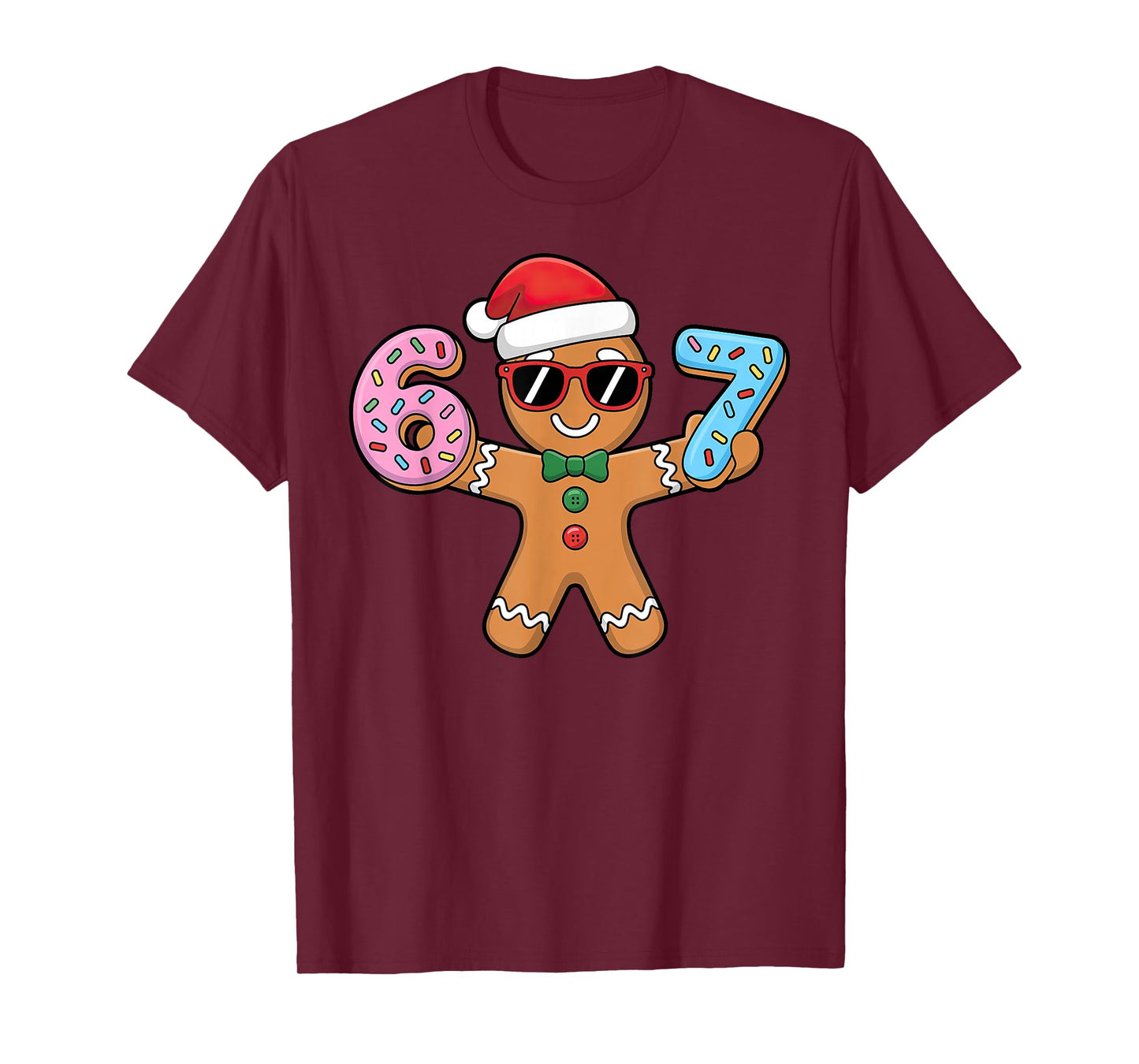 Gingerbread Six Seven 67 Ice Cream Drip Christmas T-Shirt