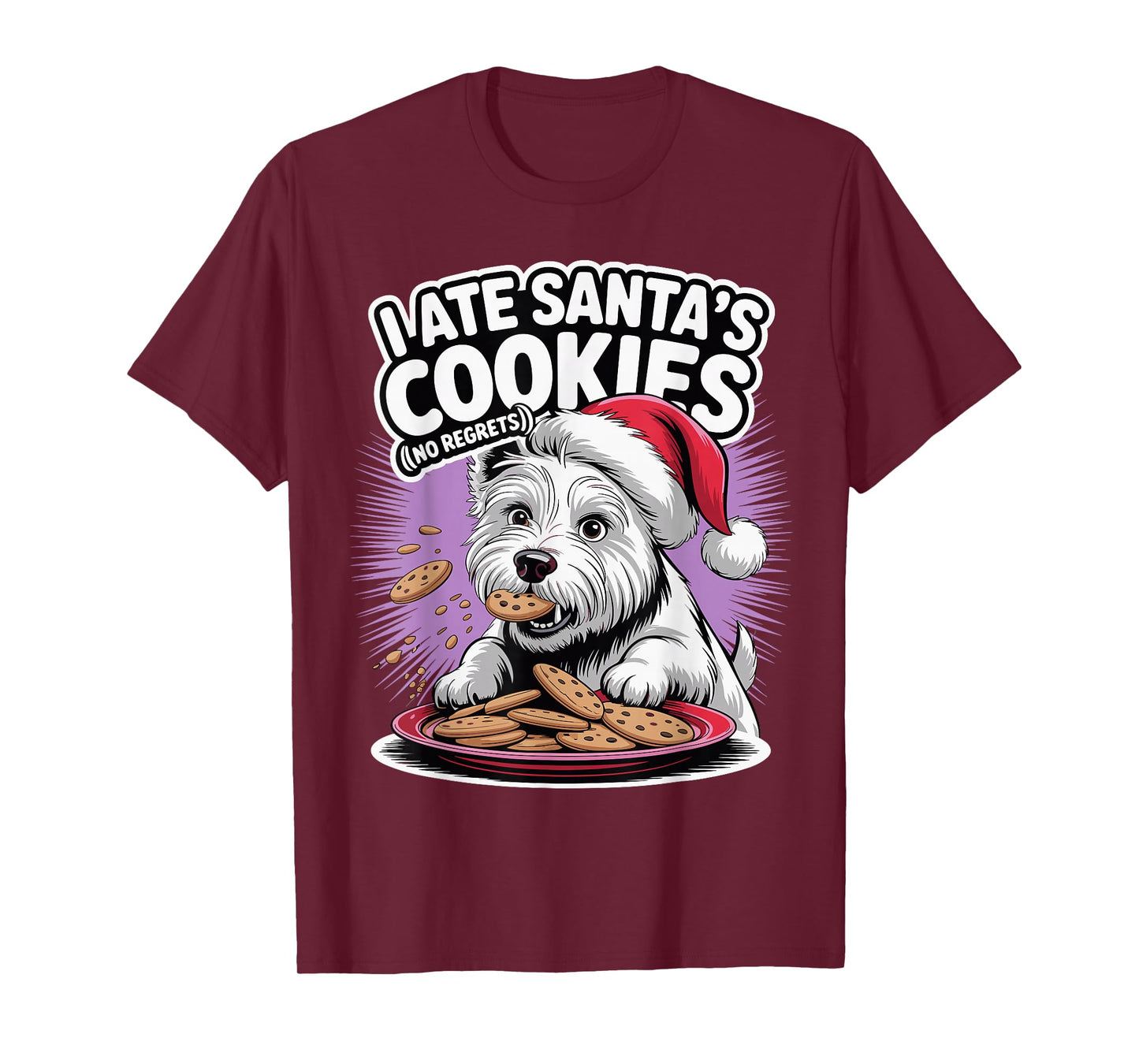 I Ate Santas Cookies Christmas West Highland White Terrier T-Shirt