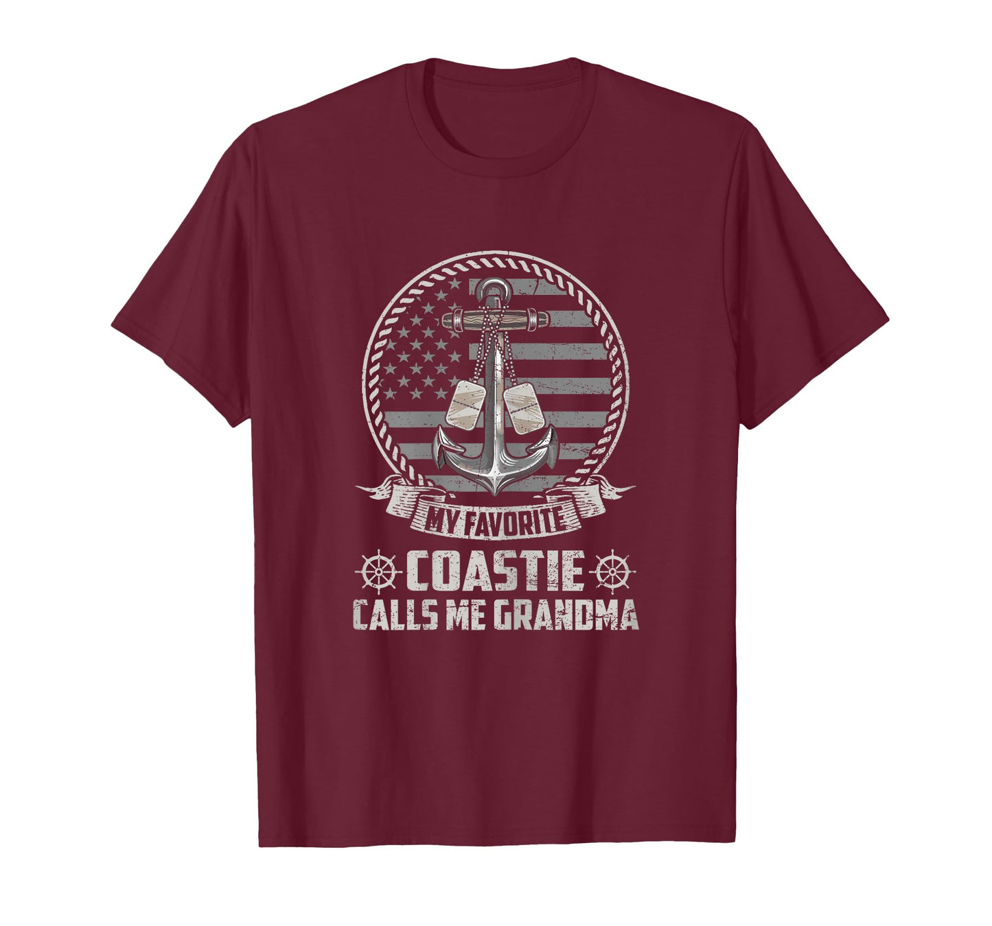 My Favorite Coastie Calls Me Grandma Flag US Coast Guard T-Shirt