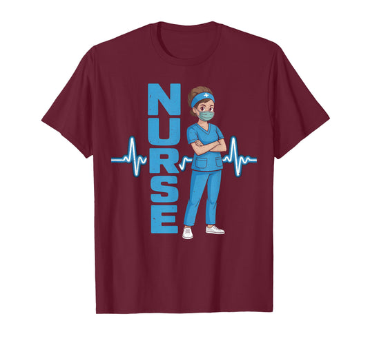 Nurse Uniform Face Mask Funny Nursing, Nurses Lover T-Shirt