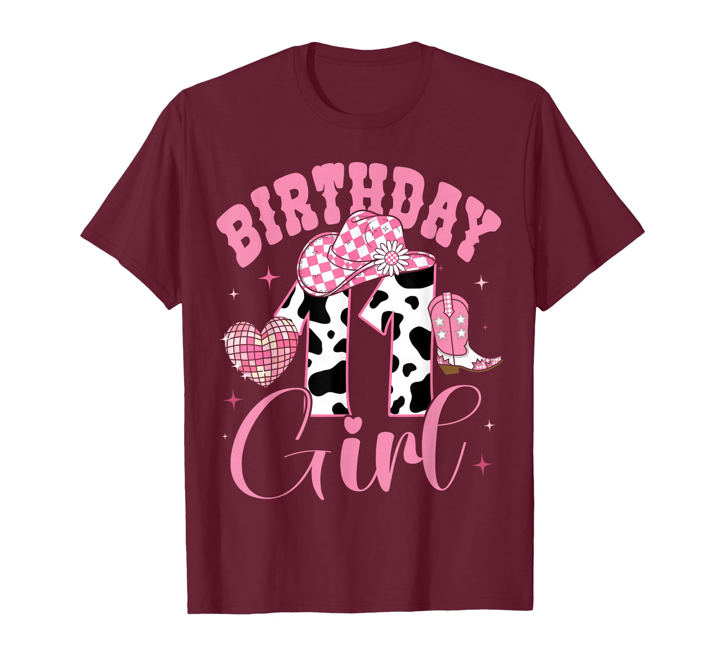 Happy 11th Birthday Girl Outfit Rodeo Western Cowgirl Cowboy T-Shirt