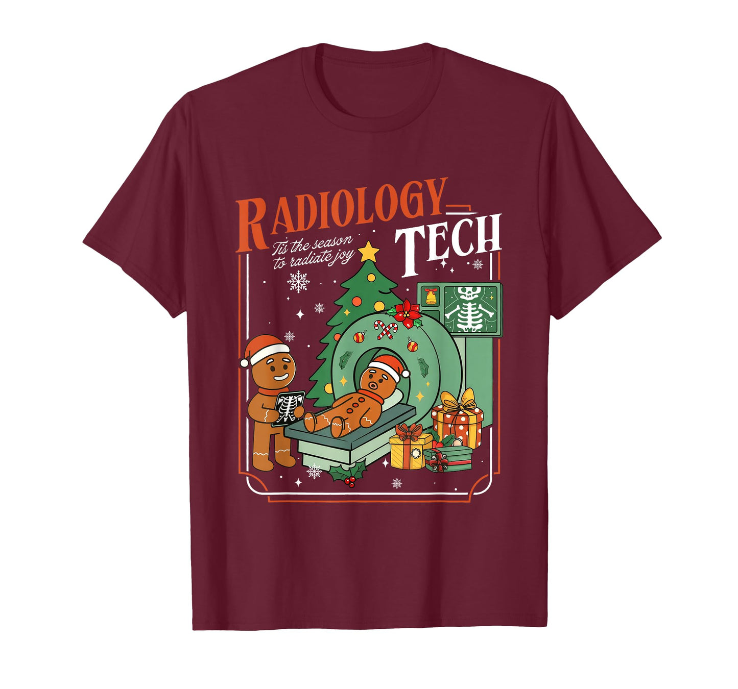 Christmas Rad Tech Radiology Technologist Gingerbread T-Shirt