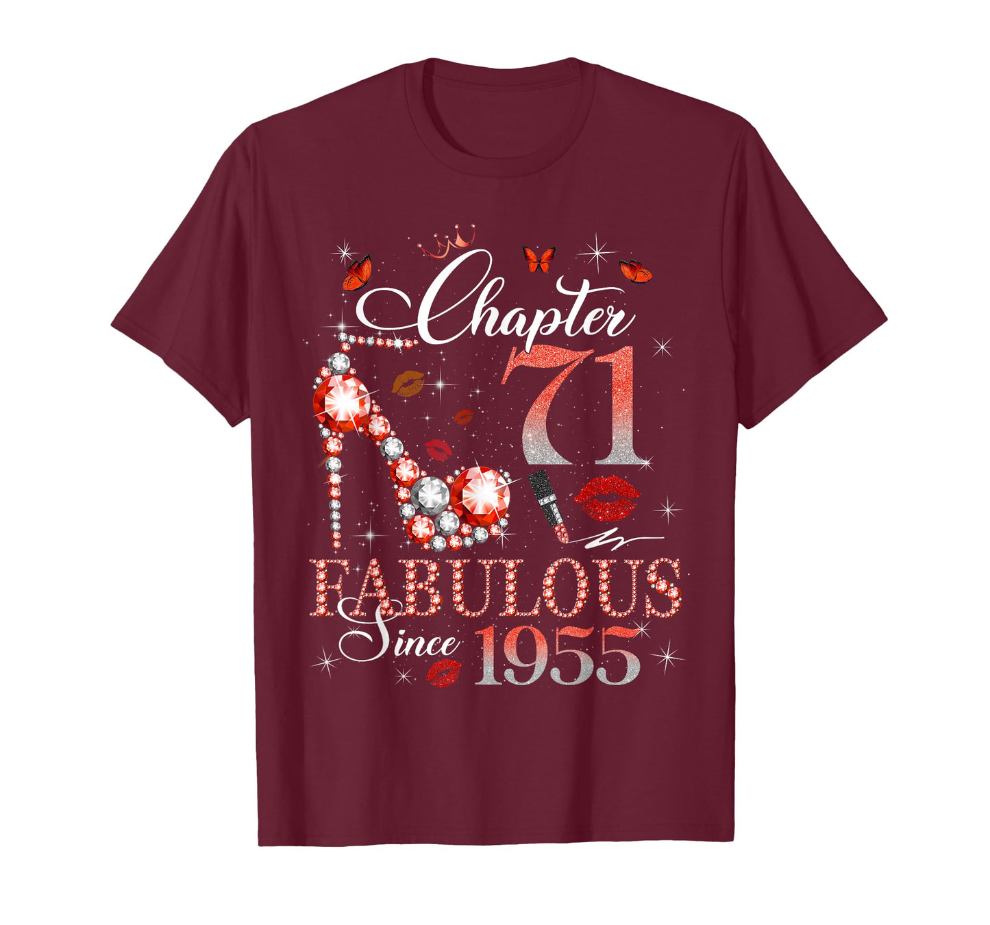 Chapter 71 Fabulous Since 1955 71st Birthday Women Girls T-Shirt
