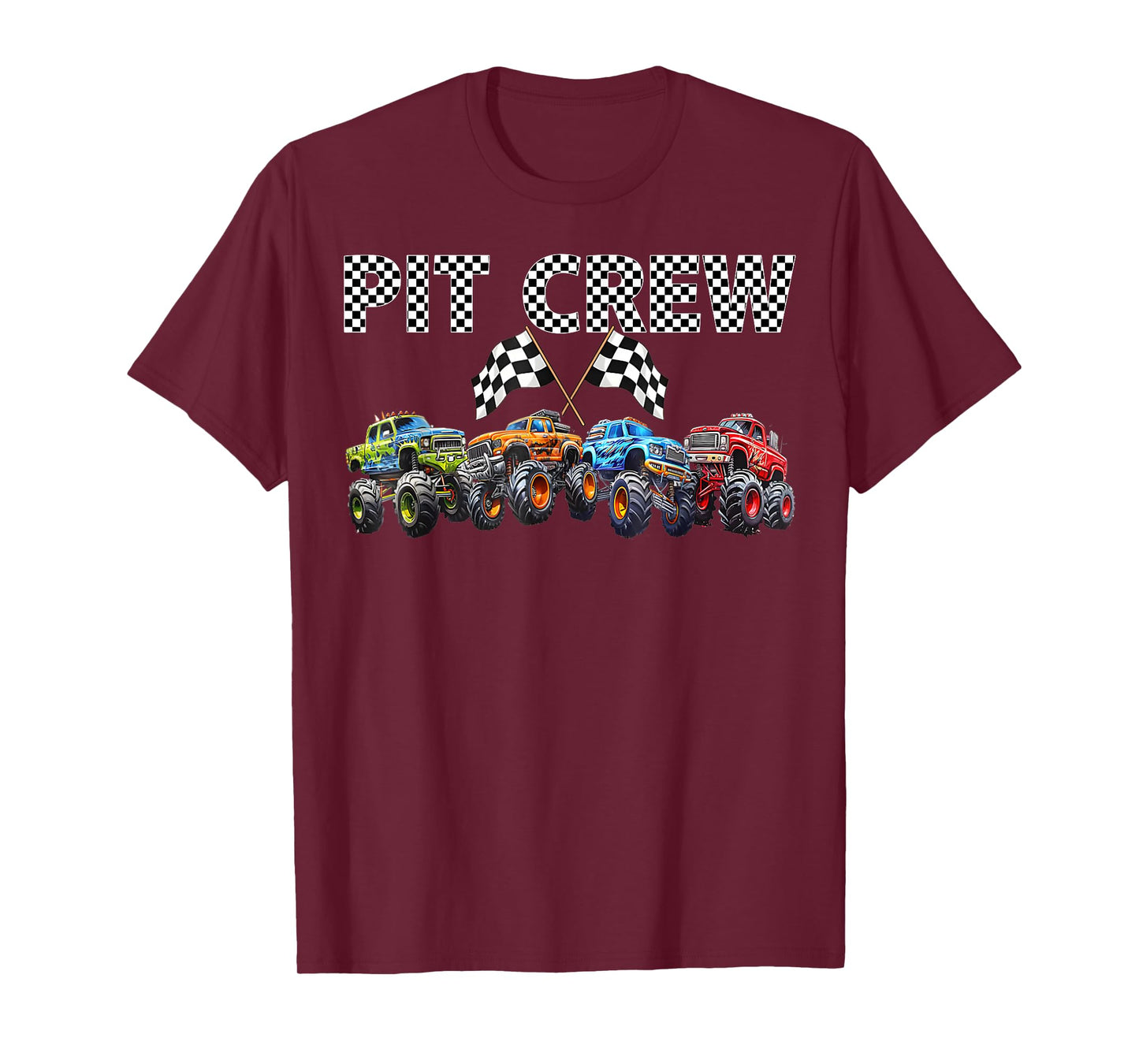 Monster Truck Birthday Boy Pit Crew Family Matching Party T-Shirt