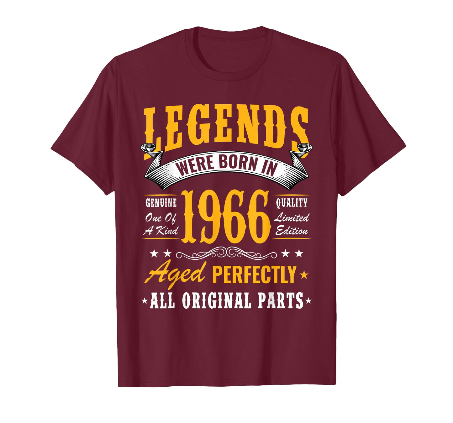 Vintage 60 Birthday Shirt for Men Legends were Born in 1966 T-Shirt