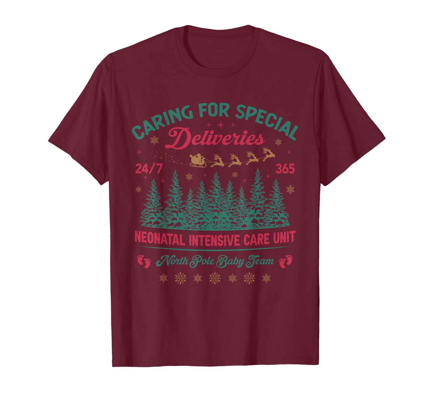Funny Caring for Special Deliveries Special Care NICU Xmas T-Shirt