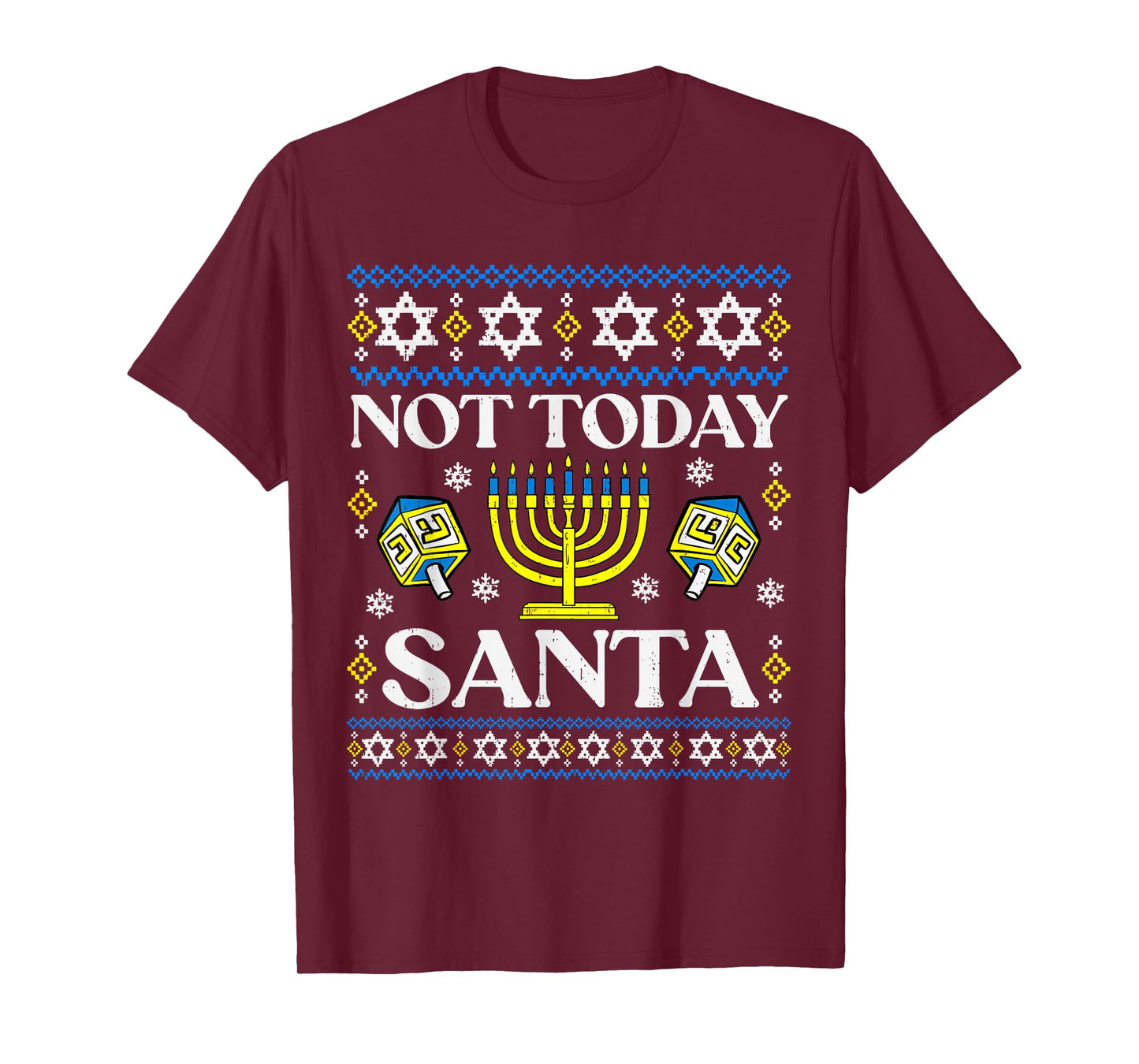 Hanukkah Only Sorry Santa Dreidel Jewish Menorah Chanukah T-Shirt