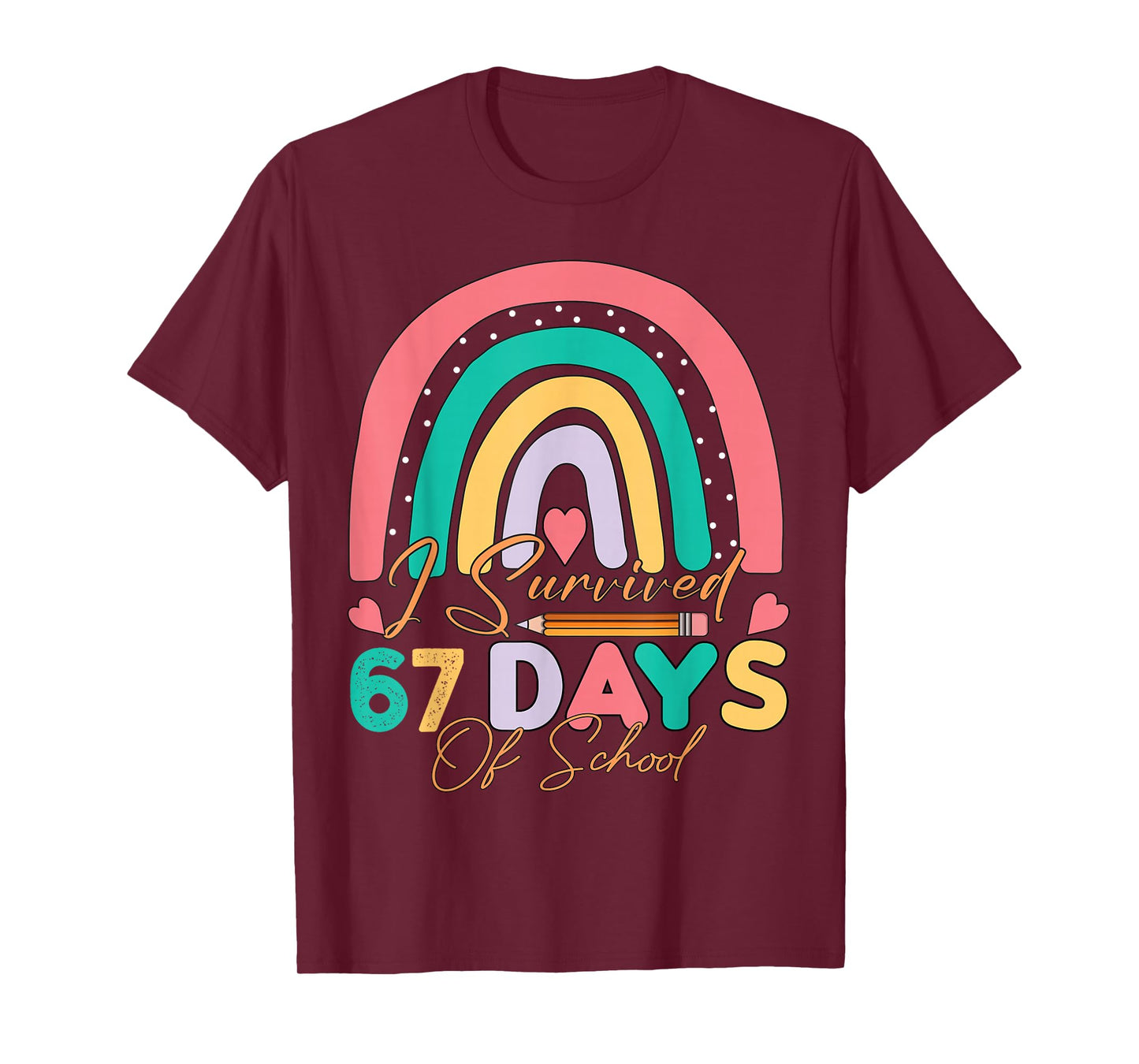 I Survived 67 Days of School Bruh Students Six Seven Funny T-Shirt