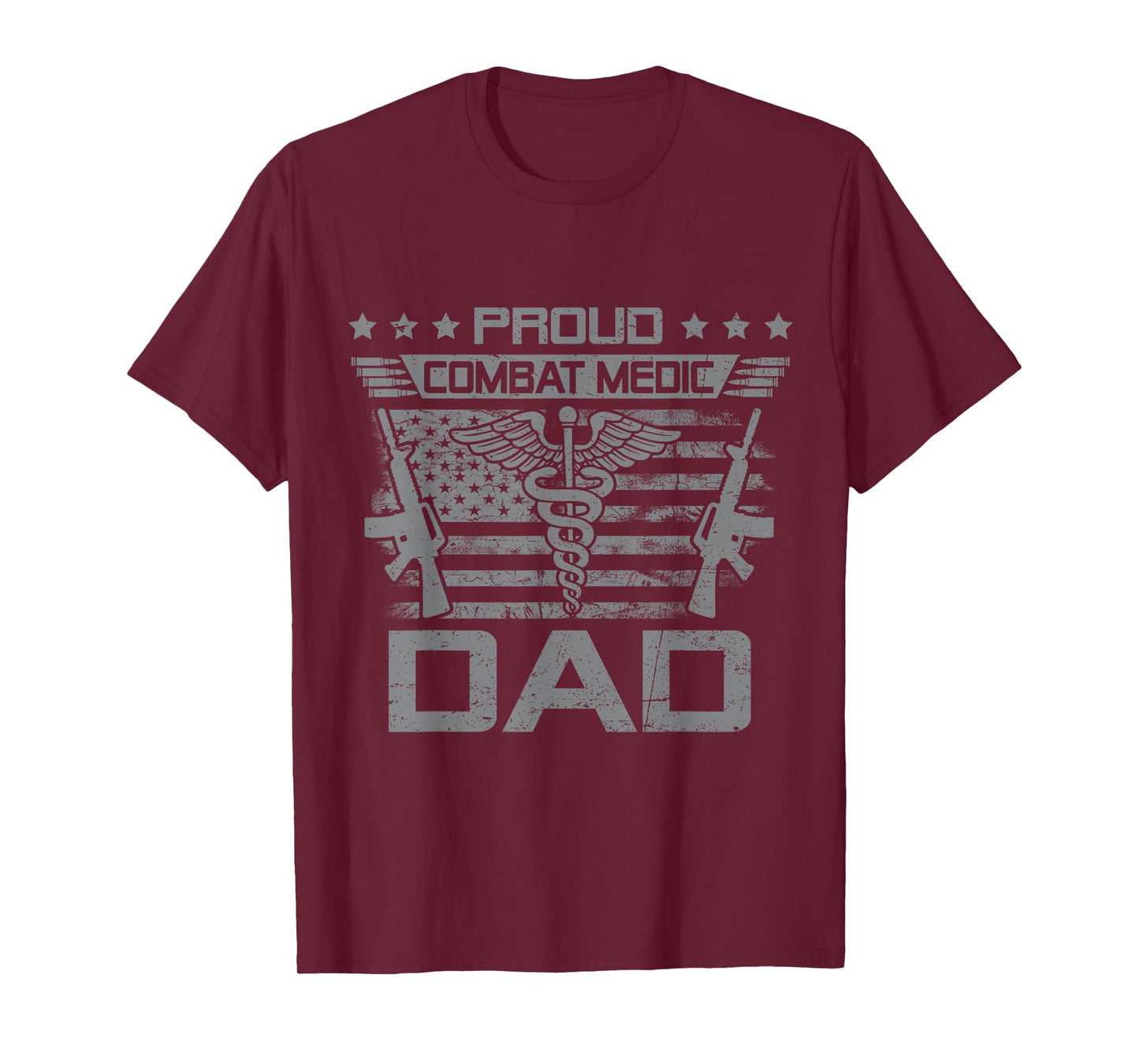 Proud Combat Medic Dad Flag USA Family Matching T-Shirt