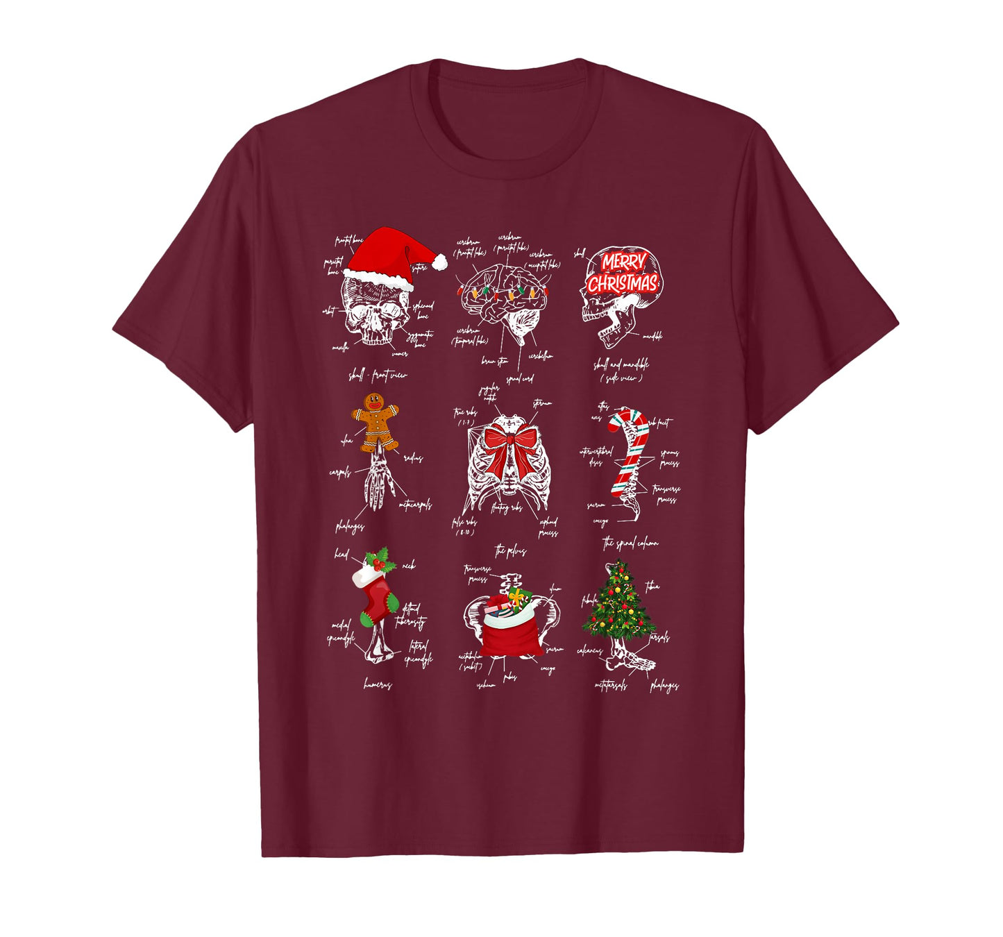 Human Skeleton Anatomy Christmas Medical Student Xmas Pajama T-Shirt