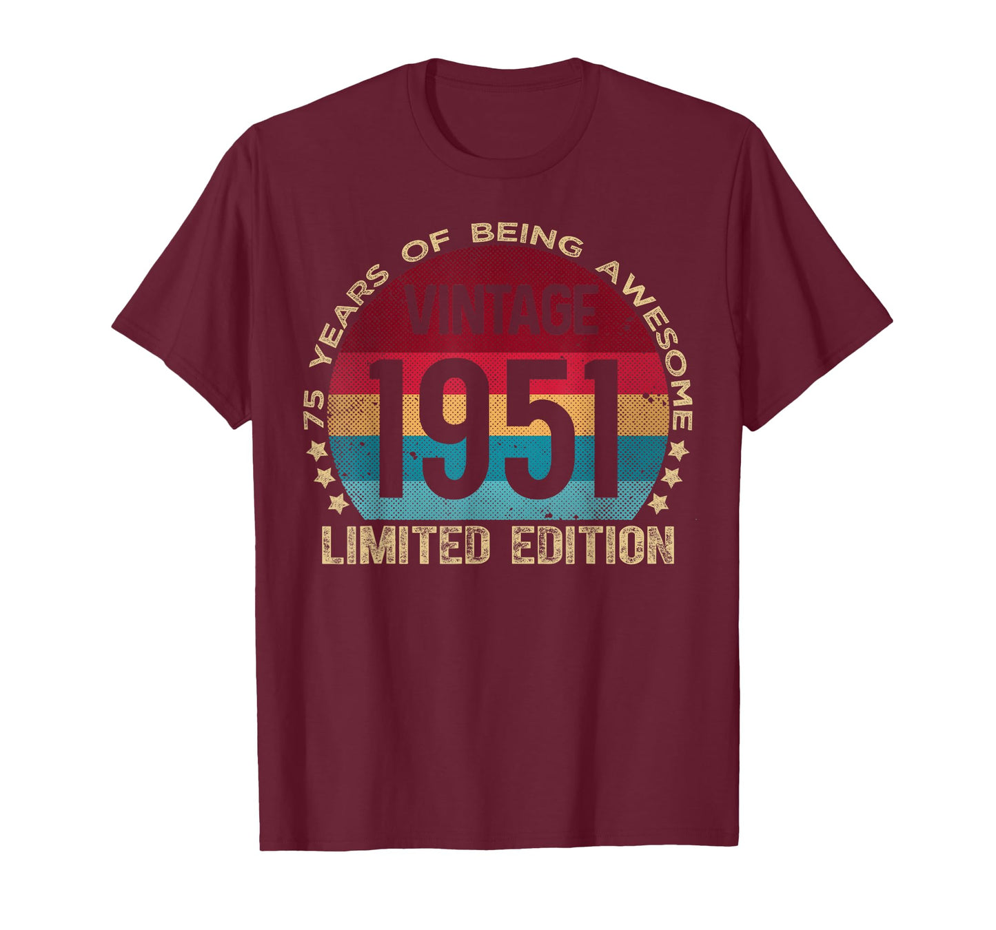 75 Year Old Gifts Vintage 1951 Limited Edition 75th Birthday T-Shirt