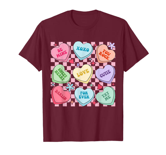 Candy Sweet Hearts Love Valentines Women Girls Kids T-Shirt