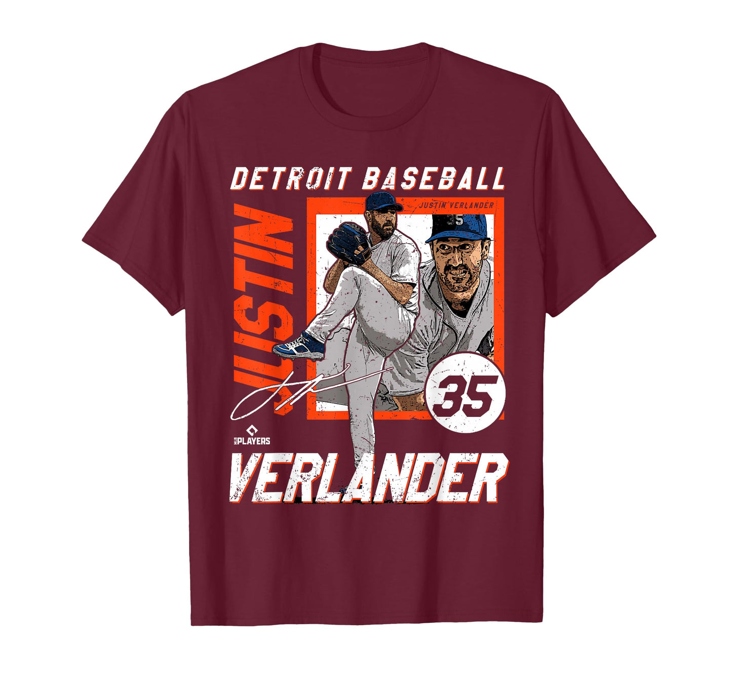 Justin Verlander | Detroit T Baseball Players | MLBJVE208M T-Shirt