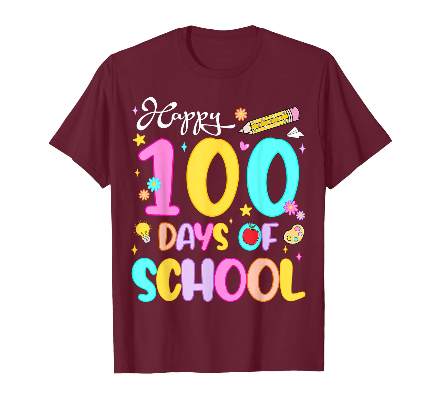 Happy 100 Days of School Preppy 100th Day of School Girls T-Shirt