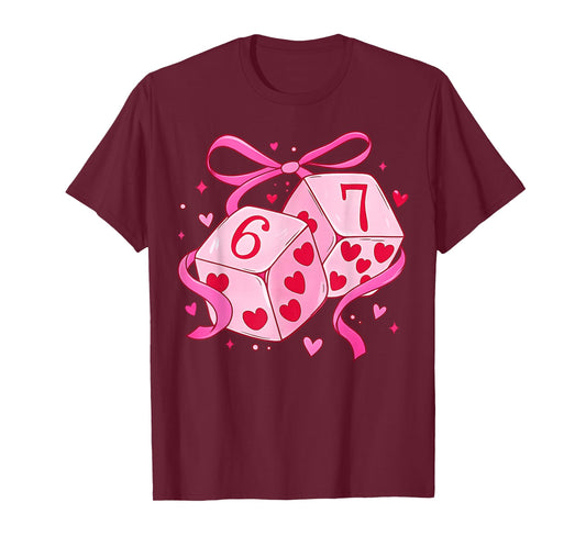 Preppy 67 Valentine Six Seven Dice 6 7 Men Women Kids T-Shirt