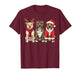 Retro Christmas Pit Bull Santa Reindeer Pittie Dog Lover T-Shirt