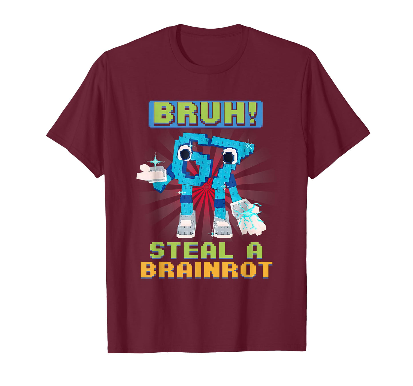 Funny Pixel Meme Bruh 67 Steal a Brainrot T-Shirt