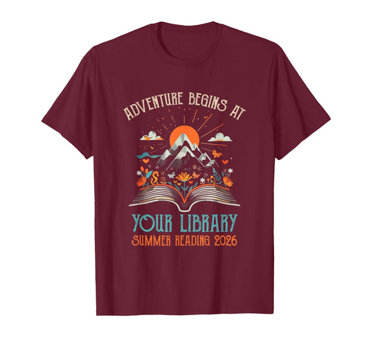 Adventure Begins At Your Library Summer Reading 2026 Vintage T-Shirt