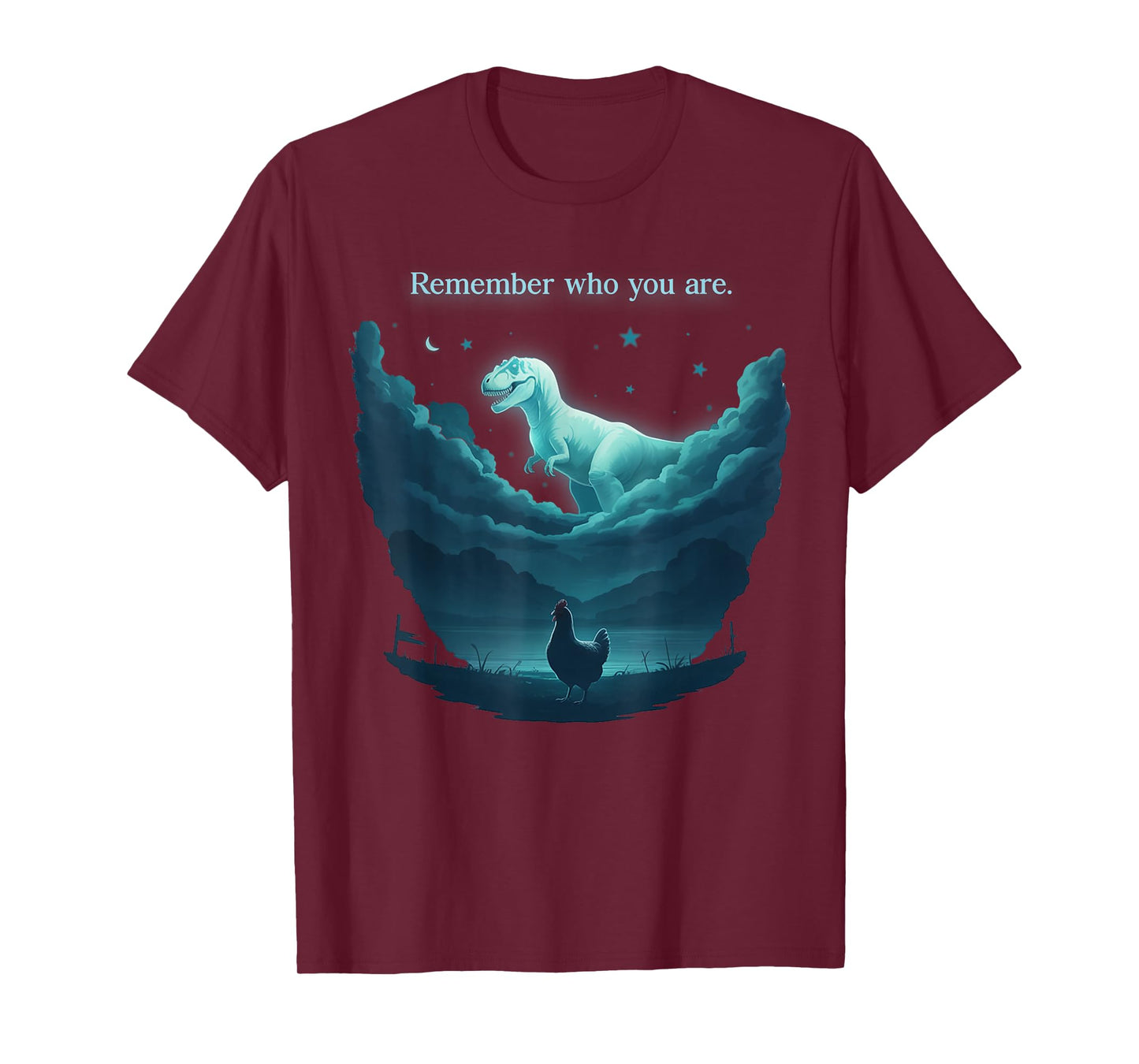 Vintage Remember Who You are Dinosaur Chicken T-Shirt