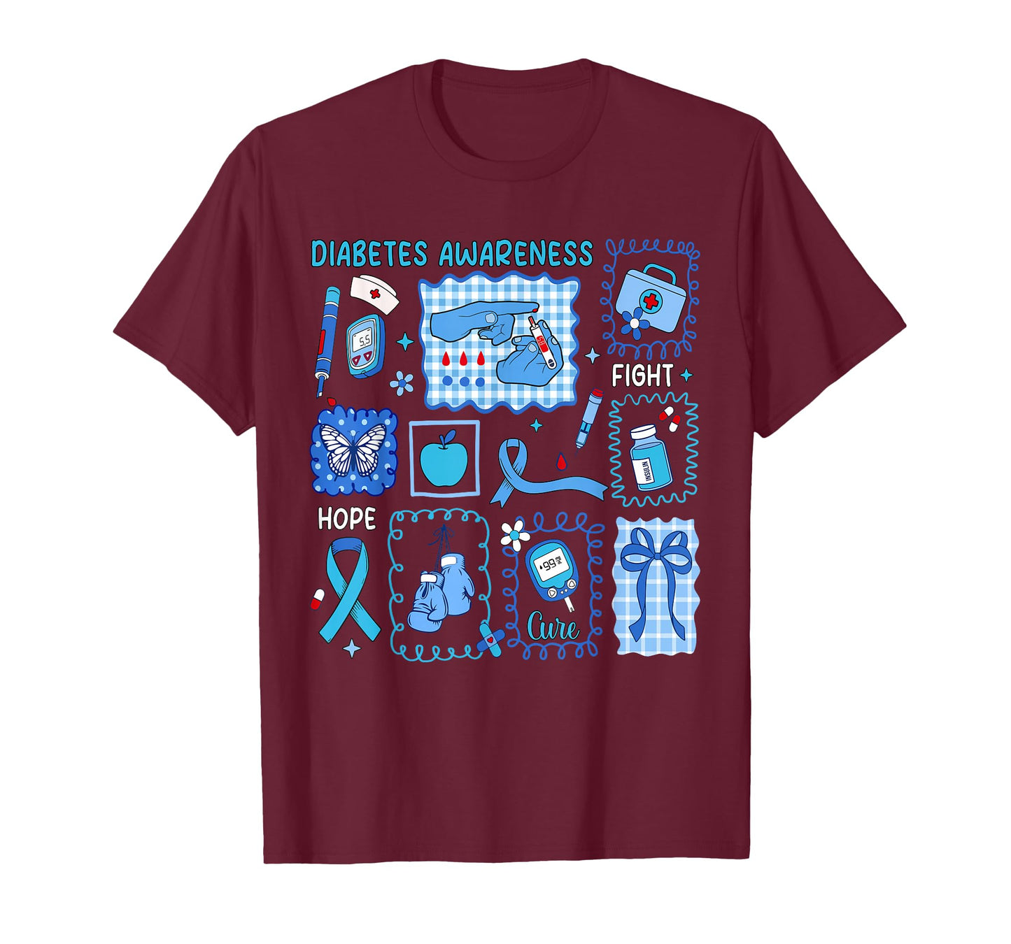 Preppy Diabetes Awareness in November We Wear Blue Men Women T-Shirt