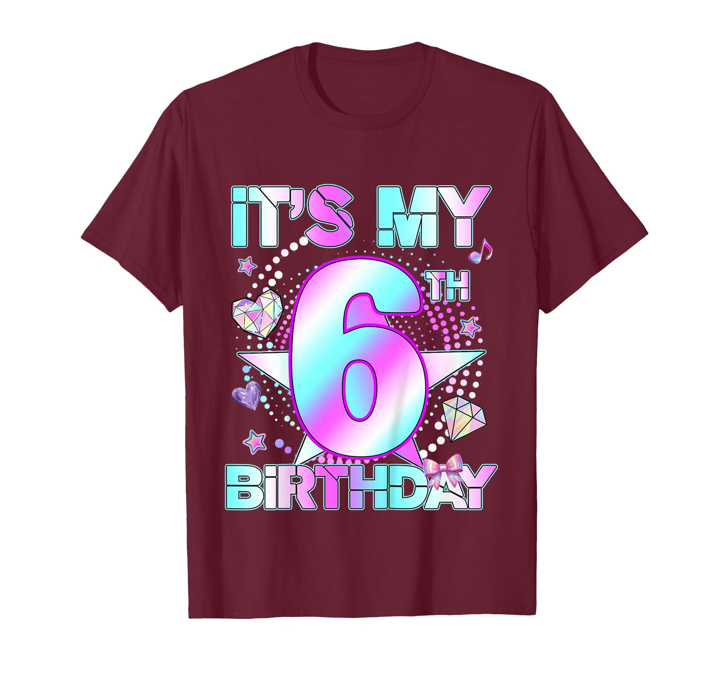 6 Years Old Birthday Kpop Kids Toddler 6th Birthday Girl T-Shirt