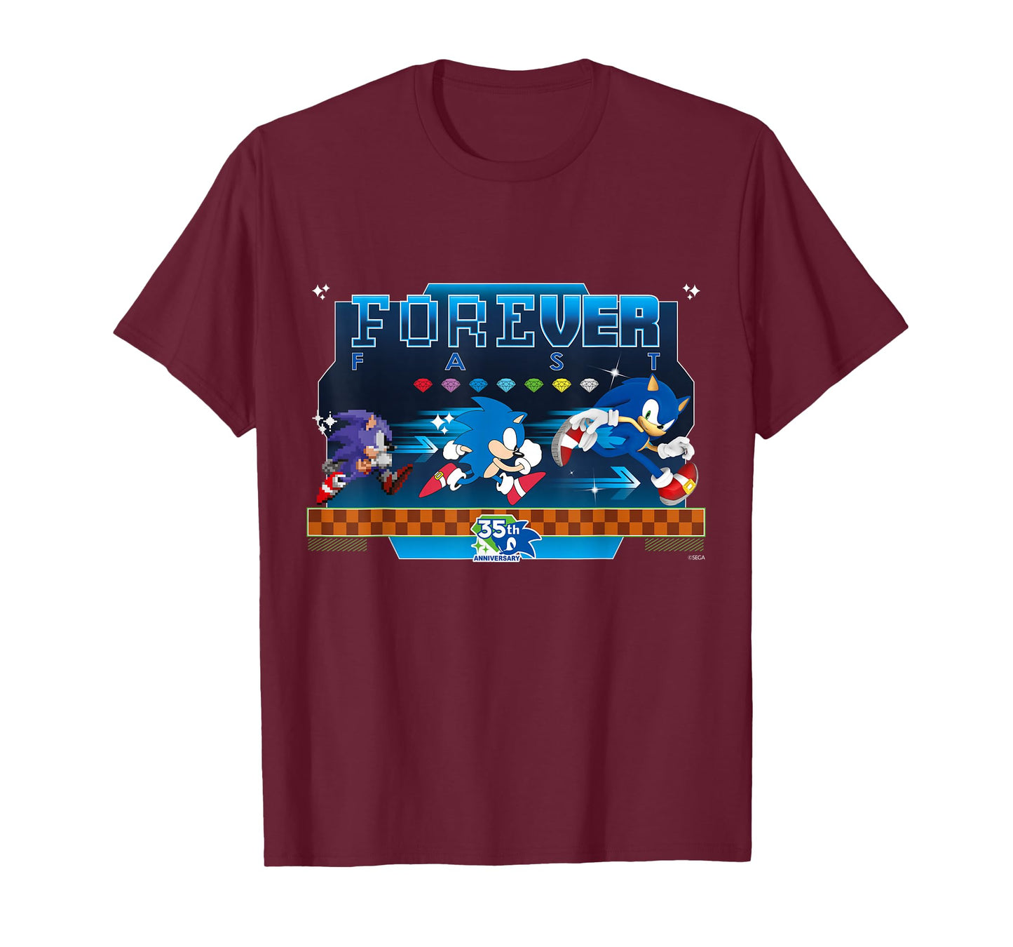Sonic The Hedgehog 35th Anniversary Forever Fast Evolution T-Shirt