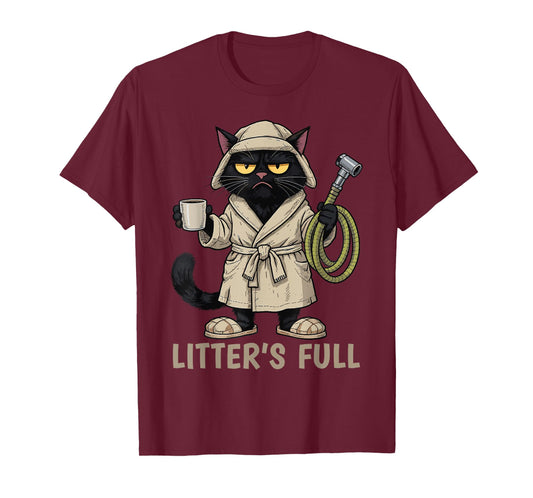 Litter’s Full Funny Cat Lovers Christmas T-Shirt
