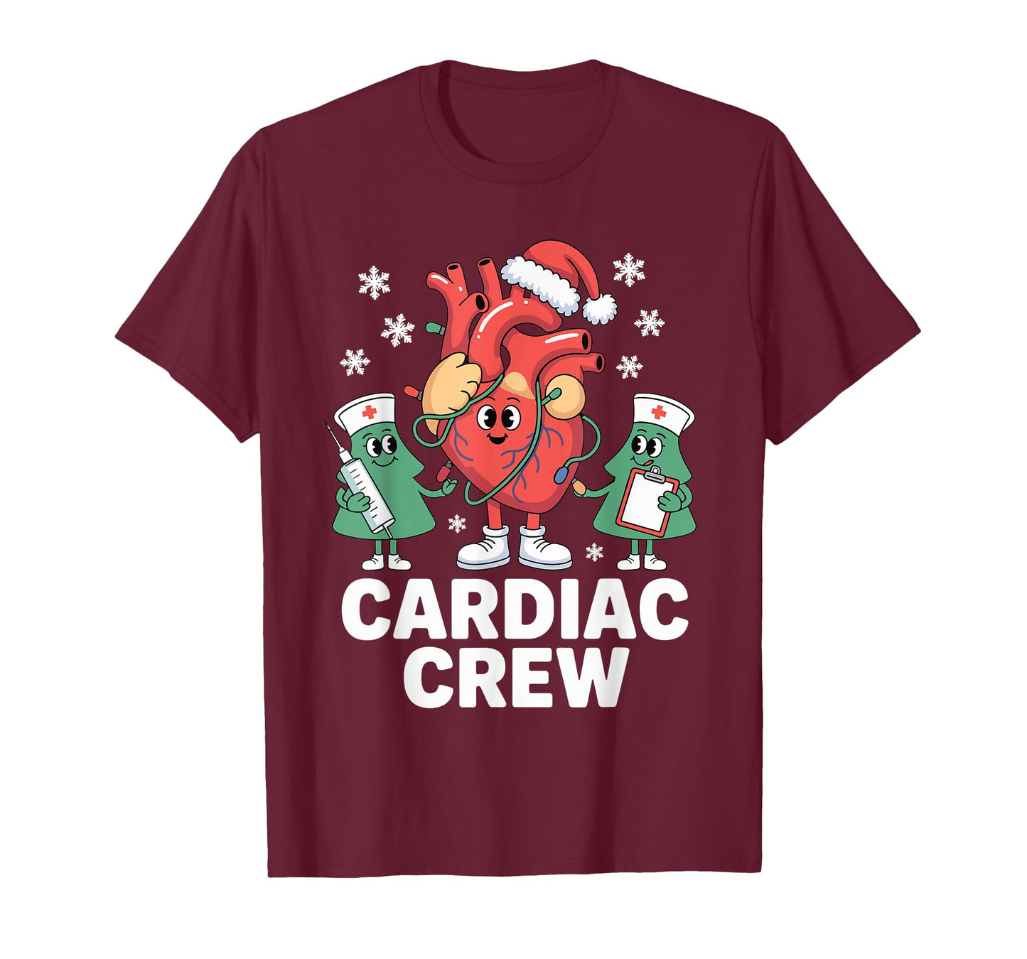 Funny Cardiac Crew Christmas Xmas Nurse Techs Cardiology T-Shirt