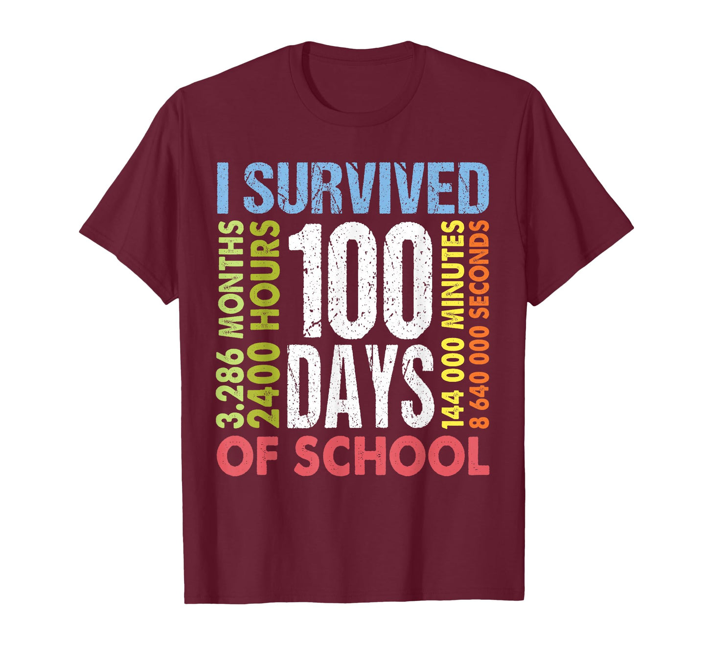 Funny I Survived 100 Days of School Boys Girls Teachers T-Shirt