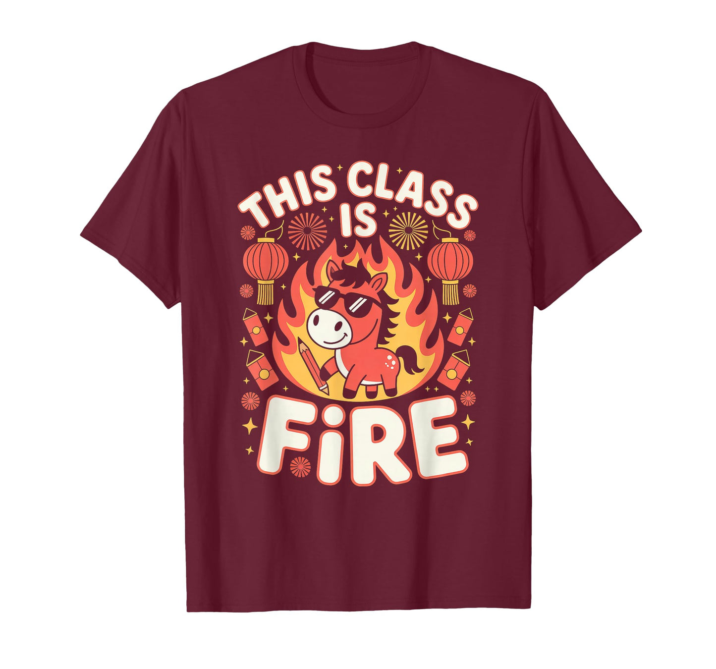 Year of The Fire Horse Teacher Chinese Lunar New Year 2026 T-Shirt