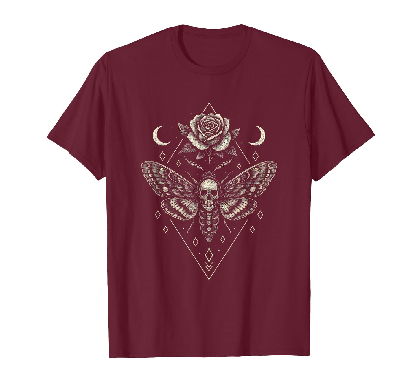 Moon Rose Moth - Occult Witchcraft Magic Gothic T-Shirt