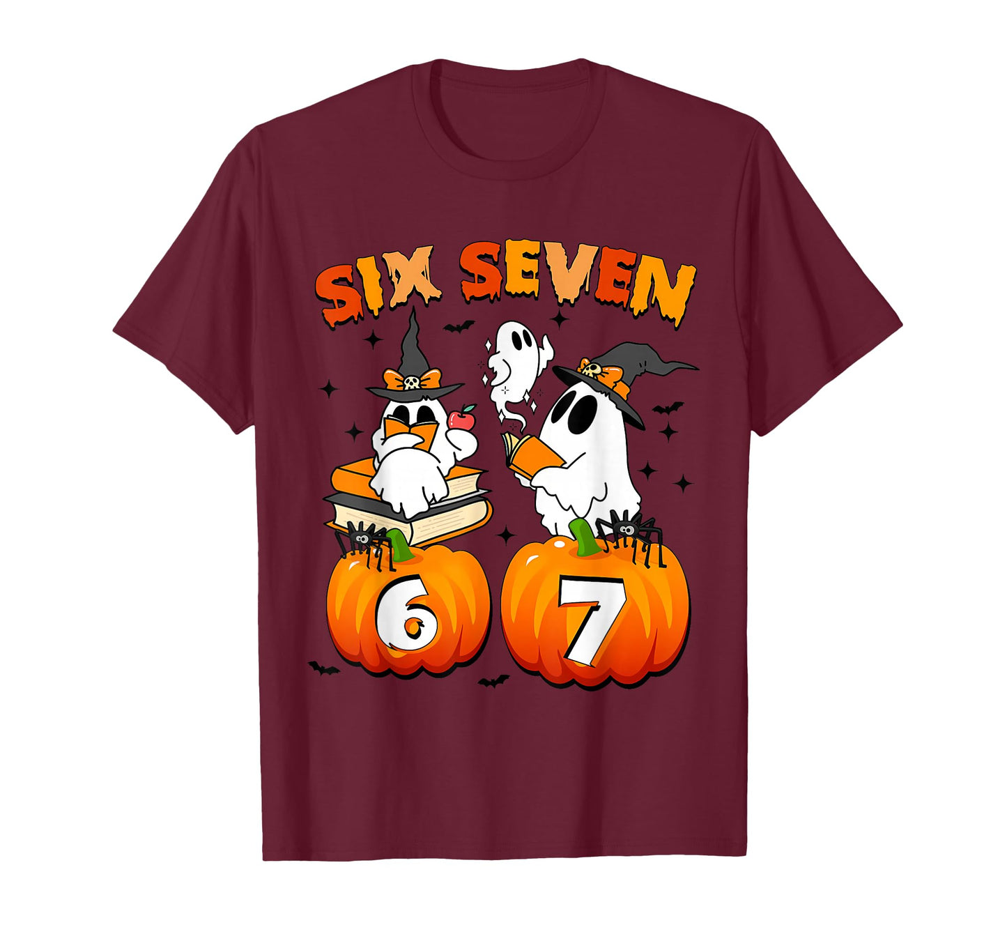 Haunted by 67 - Funny Boo Ghost Pumpkin Halloween Teacher T-Shirt