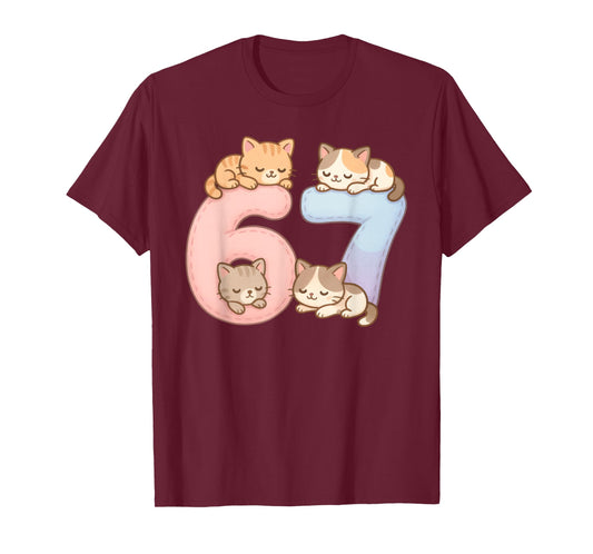 Funny Cat 67 Six Seven Meme T-Shirt