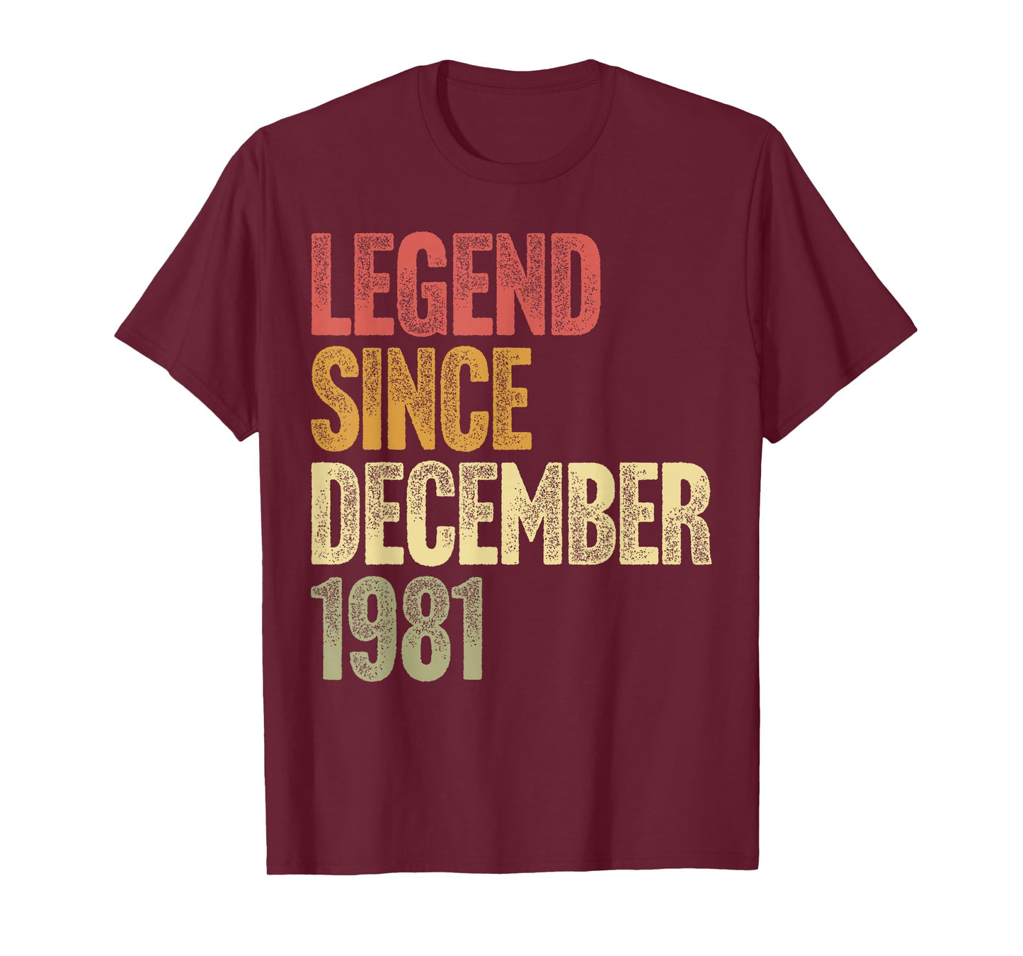 44 Year Old Legend Since December 1981 Retro 44th Birthday T-Shirt
