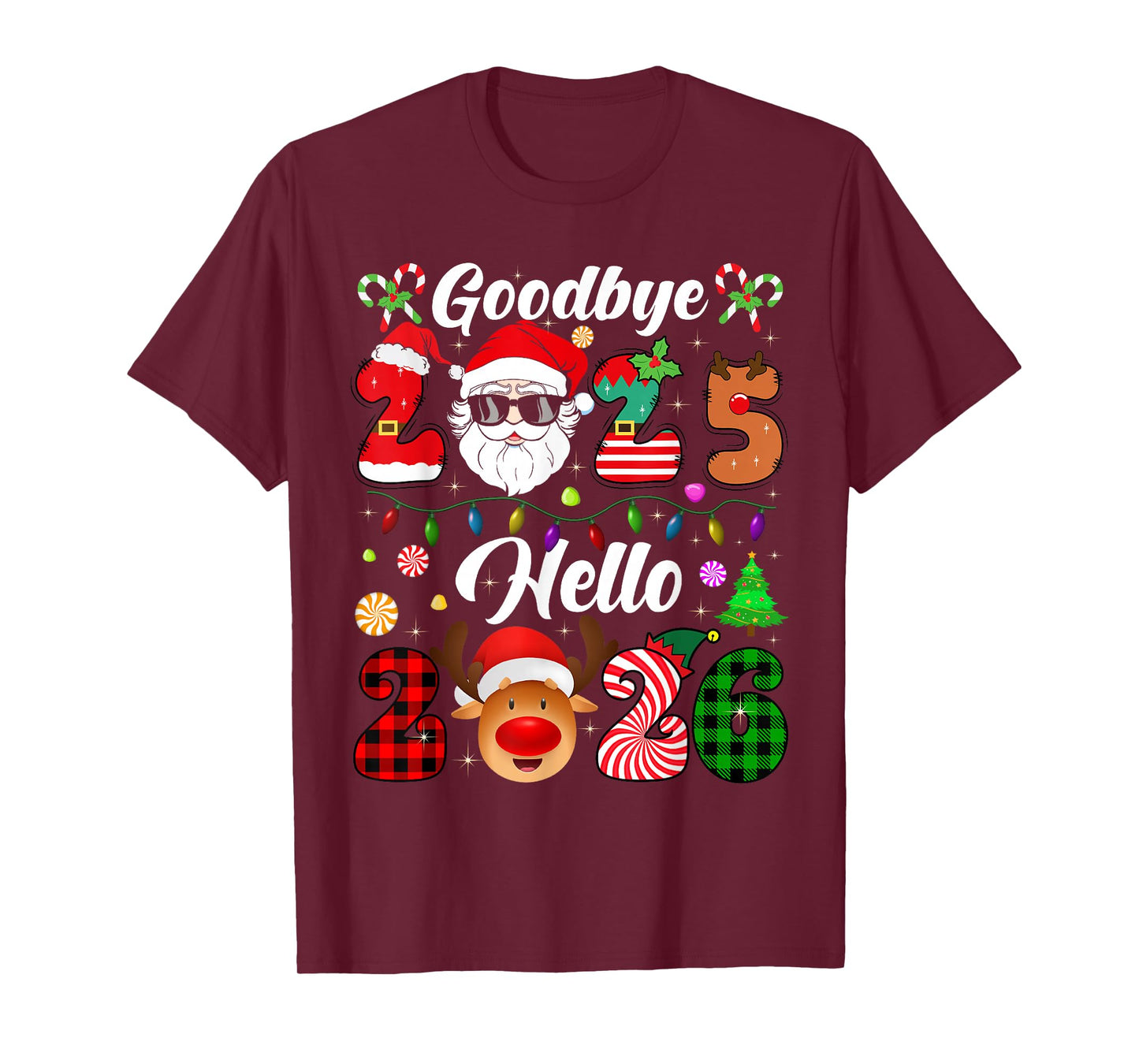 Goodbye 2025 Hello 2026 Happy New Year 2026 Family Funny T-Shirt