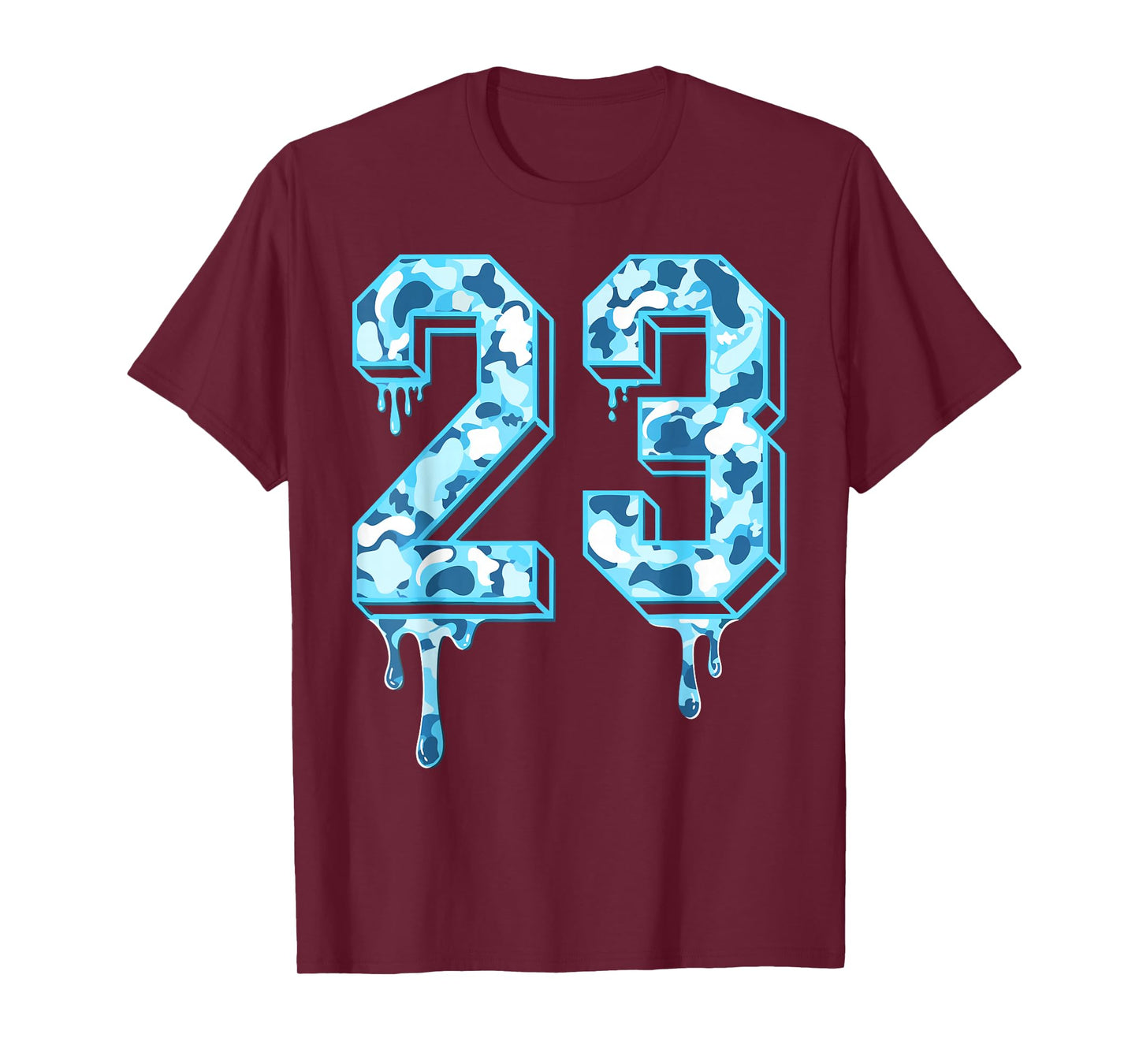23 Drip Camo Gamma Blue Matching T-Shirt