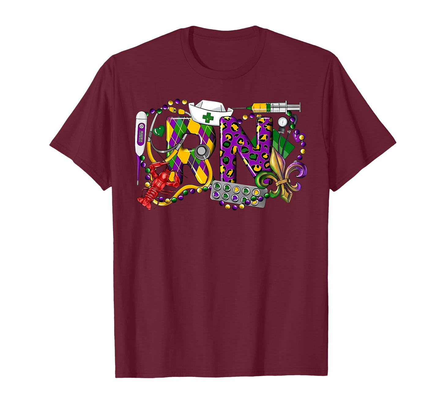 Mardi Gras RN Nurse New Orleans Nursing Festival Party T-Shirt