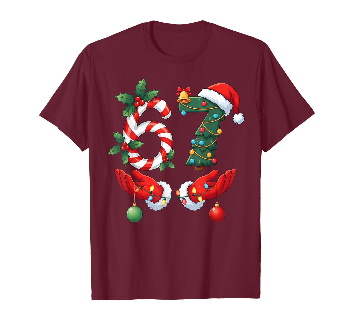 67 Meme Six Seven Christmas Pajamas for Women Men Kids Teen T-Shirt