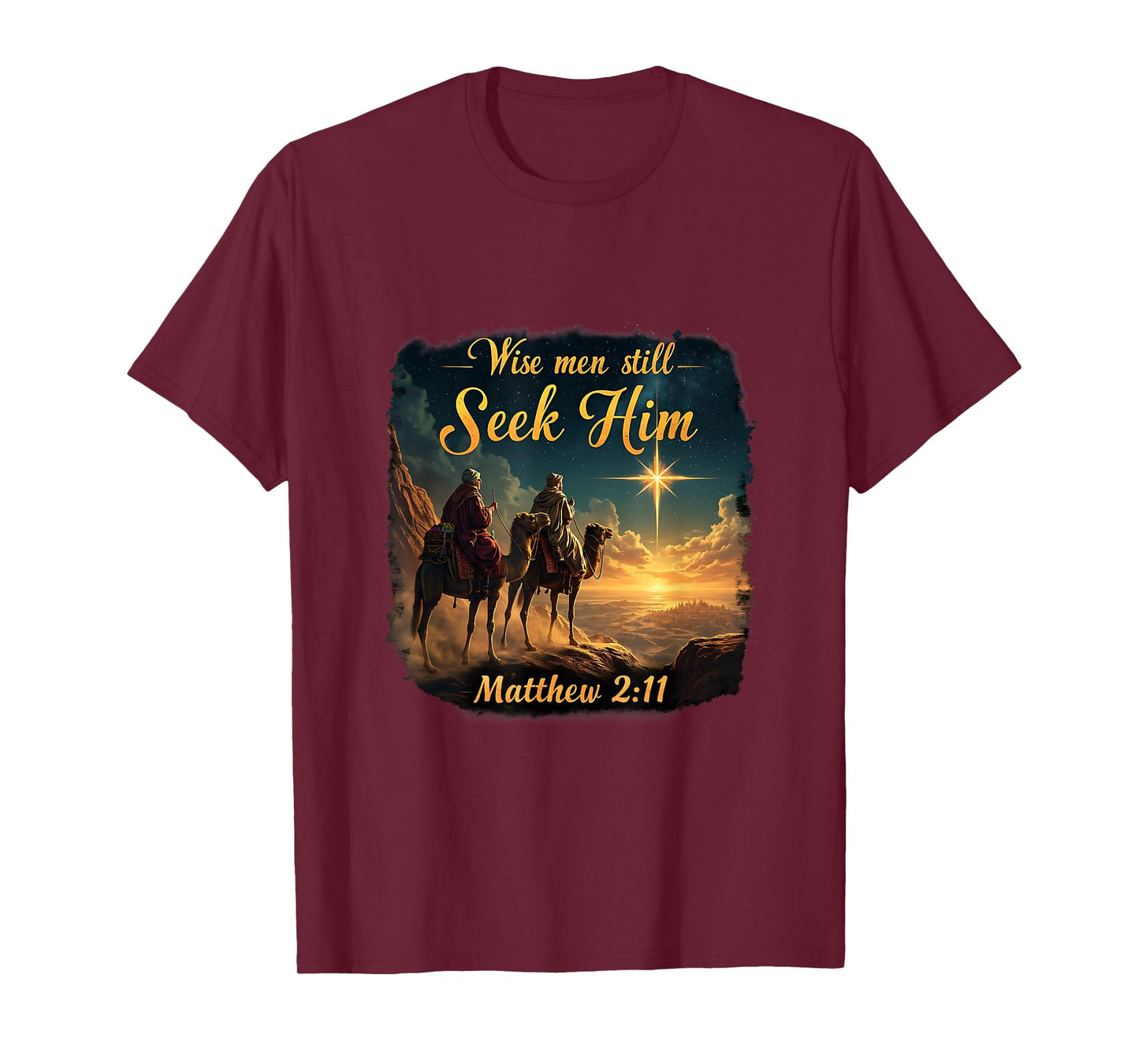 Vintage Wise Men Still Seek Him Jesus 3 Kings Christmas T-Shirt