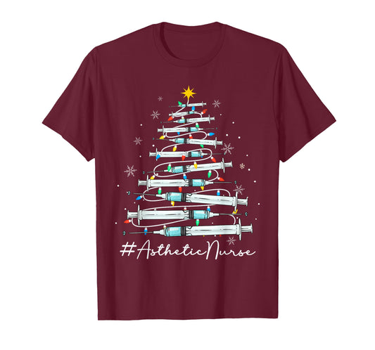 Botox Dealer Christmas Tree Aesthetic Nurse Injector T-Shirt