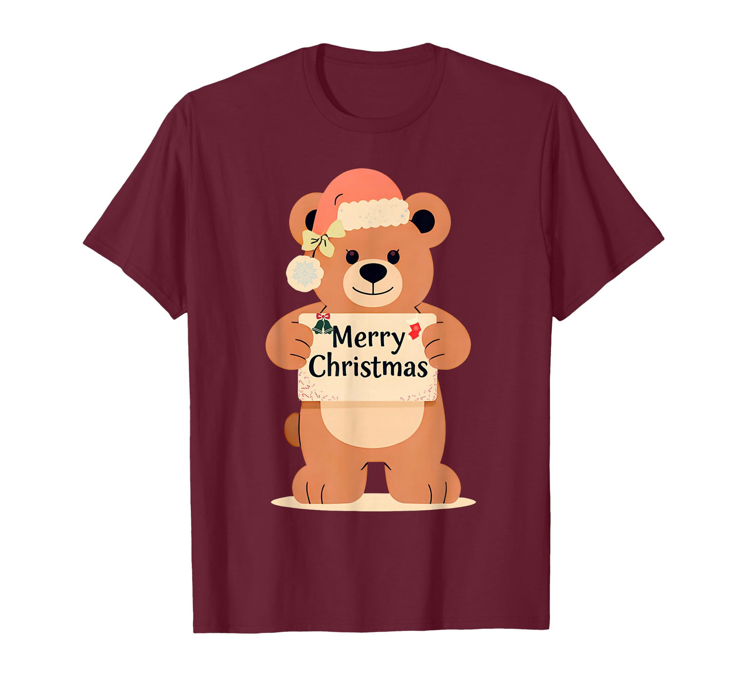 Cute Christmas Teddy Bear Design T-Shirt