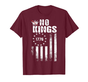 No Kings Patriotic Men Women Liberty T-Shirt